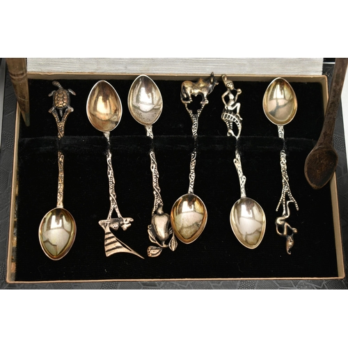 184 - A BOX OF ASSORTED SILVER AND WHITE METAL WARE, to include a silver hammer effect hand held vanity mi... 