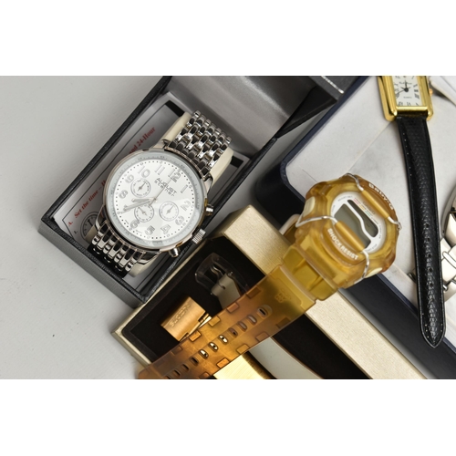 185 - AN ASSORTMENT OF WRISTWATCHES, to include a gold plated 'Swatch Irony' wristwatch SR726SW, a 'Swatch... 