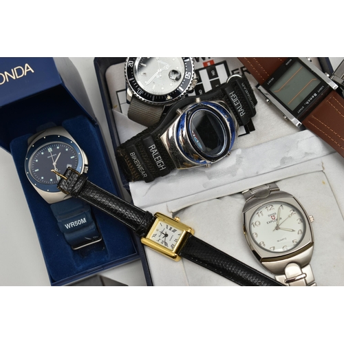 185 - AN ASSORTMENT OF WRISTWATCHES, to include a gold plated 'Swatch Irony' wristwatch SR726SW, a 'Swatch... 