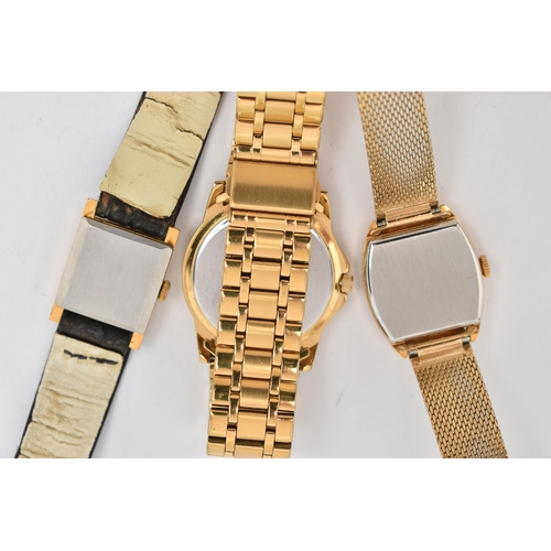 213 - THREE WRISTWATCHES, the first a gents gold plated 'Citizen' WR50, together with two ladies 'Sekonda'... 