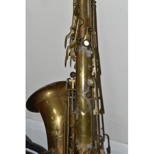 323 - A DEARMAN PRESIDENT TENOR SAXOPHONE, serial no 10373, engraved with 'Dearman, President, Foreign' an... 