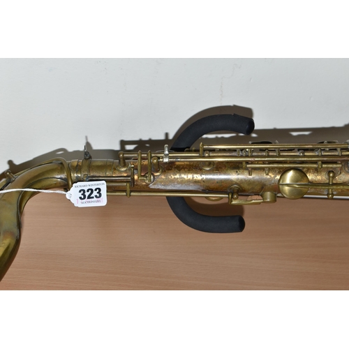 323 - A DEARMAN PRESIDENT TENOR SAXOPHONE, serial no 10373, engraved with 'Dearman, President, Foreign' an... 