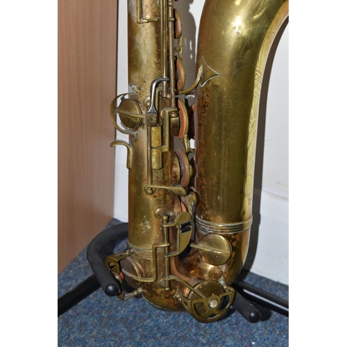 323 - A DEARMAN PRESIDENT TENOR SAXOPHONE, serial no 10373, engraved with 'Dearman, President, Foreign' an... 