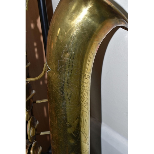 323 - A DEARMAN PRESIDENT TENOR SAXOPHONE, serial no 10373, engraved with 'Dearman, President, Foreign' an... 