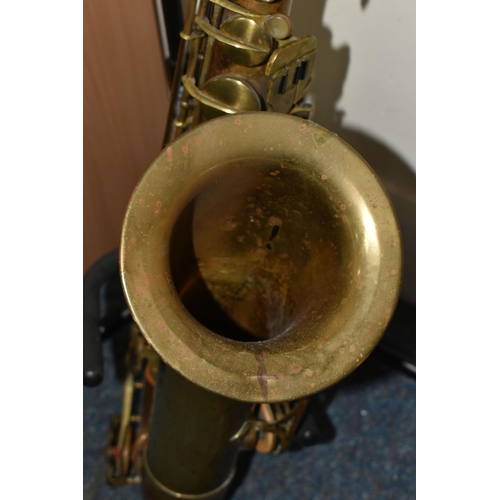 323 - A DEARMAN PRESIDENT TENOR SAXOPHONE, serial no 10373, engraved with 'Dearman, President, Foreign' an... 