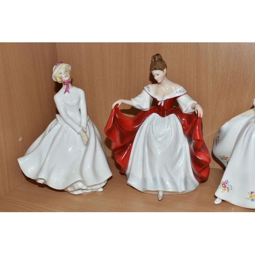 348 - EIGHT ROYAL DOULTON FIGURINES, comprising Noelle HN2179, Julia HN2705, Kate HN2789, Sara HN2265 (sle... 