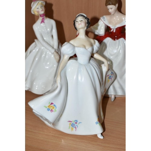 348 - EIGHT ROYAL DOULTON FIGURINES, comprising Noelle HN2179, Julia HN2705, Kate HN2789, Sara HN2265 (sle... 