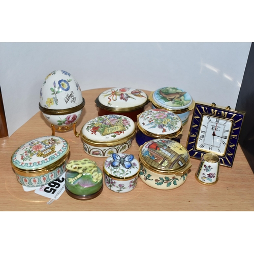 365 - A COLLECTION OF HALCYON DAYS AND SIMILAR TRINKET BOXES AND OTHER ENAMEL WARE, eleven pieces to inclu... 