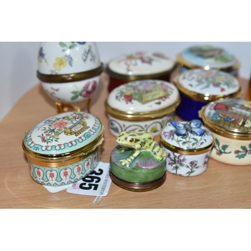 365 - A COLLECTION OF HALCYON DAYS AND SIMILAR TRINKET BOXES AND OTHER ENAMEL WARE, eleven pieces to inclu... 