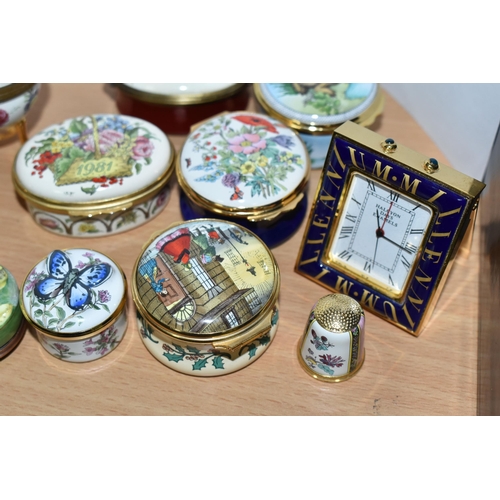 365 - A COLLECTION OF HALCYON DAYS AND SIMILAR TRINKET BOXES AND OTHER ENAMEL WARE, eleven pieces to inclu... 