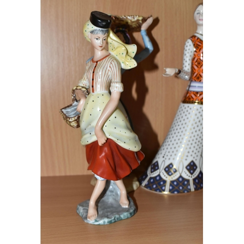 389 - A GROUP OF FOUR FIGURINES, comprising a Royal Crown Derby 'The Classic Collection' Athena, date cyph... 