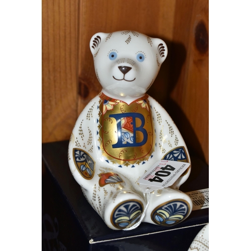 404 - FIVE ROYAL CROWN DERBY IMARI PAPERWEIGHTS, comprising 'Drummer Bear' introduced 1998-2004, gold stop... 