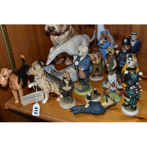 412 - A GROUP OF ANIMAL THEMED ORNAMENTS, comprising Royal Doulton and Robert Harrop 'Country Companions',... 