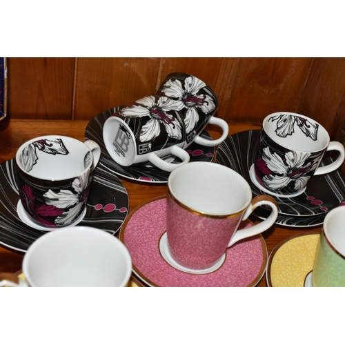 413 - A GROUP OF COFFEE CUPS AND TWO ROYAL WORCESTER 'PRIMULA' TEA CUPS AND SAUCERS, comprising a set of f... 