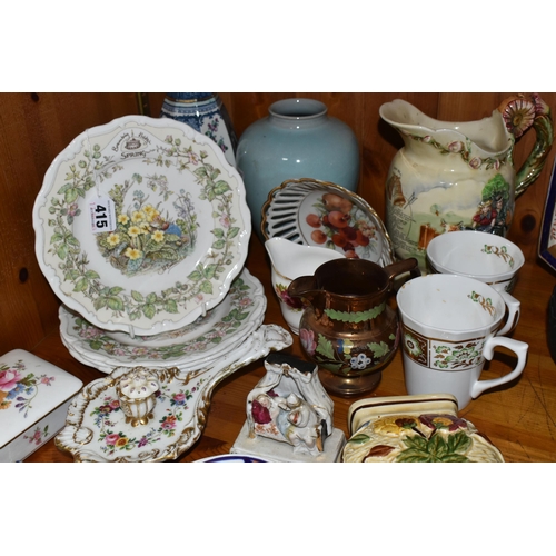 415 - A GROUP OF NAMED CERAMICS, comprising a set of four Royal Doulton Brambly Hedge 'Four Seasons' colle... 