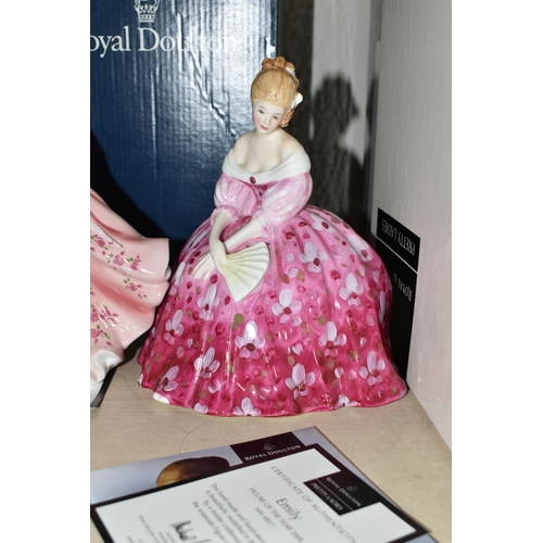 419 - TEN ROYAL DOULTON FIGURINES, comprising Stephanie HN4907 with certificate and box, Elaine HN2791 wit... 