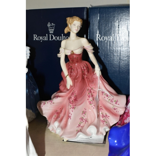 419 - TEN ROYAL DOULTON FIGURINES, comprising Stephanie HN4907 with certificate and box, Elaine HN2791 wit... 