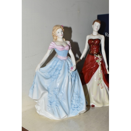 419 - TEN ROYAL DOULTON FIGURINES, comprising Stephanie HN4907 with certificate and box, Elaine HN2791 wit... 