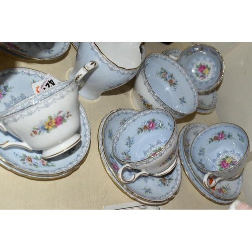 421 - A SHELLEY 'CROCHET' PATTERN TWENTY PIECE TEA SET, comprising six tea cups, six saucers, six tea plat... 