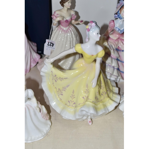 427 - TEN ROYAL DOULTON FIGURINES, comprising Hannah HN3369 with inscription and date 1996 to base togethe... 