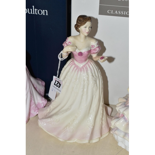 427 - TEN ROYAL DOULTON FIGURINES, comprising Hannah HN3369 with inscription and date 1996 to base togethe... 