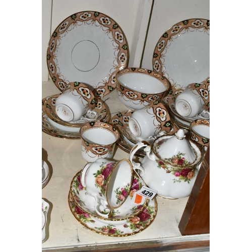 429 - ROYAL ALBERT TEA WARES, comprising Old Country Roses small teapot, two trios -one set marked as a se... 