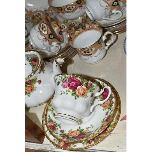 429 - ROYAL ALBERT TEA WARES, comprising Old Country Roses small teapot, two trios -one set marked as a se... 