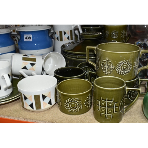 439 - A LARGE COLLECTION OF CERAMIC KITCHENWARE INCLUDING PORTMERION, BESWICK AND T.G. GREEN 'CORNISH WARE... 