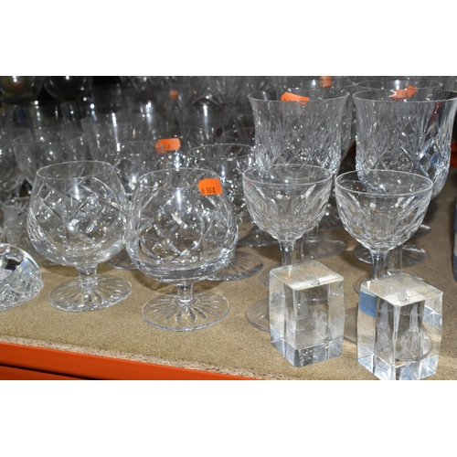 440 - A LARGE SELECTION OF CRYSTAL CUT GLASS AND COLOURED GLASS VESSELS, including two sets of Tudor Cryst... 