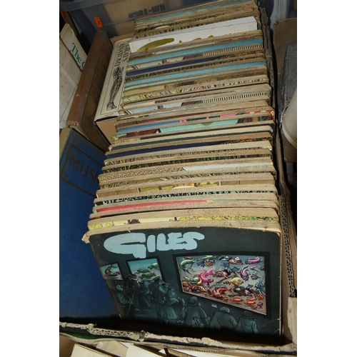 444 - TWO BOXES OF EPHEMERA AND GILES BOOKS INCLUDING CORRESPONDENCE FROM CLARENCE HOUSE AND BUCKINGHAM PA... 