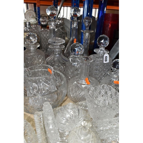 449 - A LARGE VARIETY OF CRYSTAL CUT CLASS DECORATIVE WEAR including six 'Bohemian Crystal' glasses in ori... 