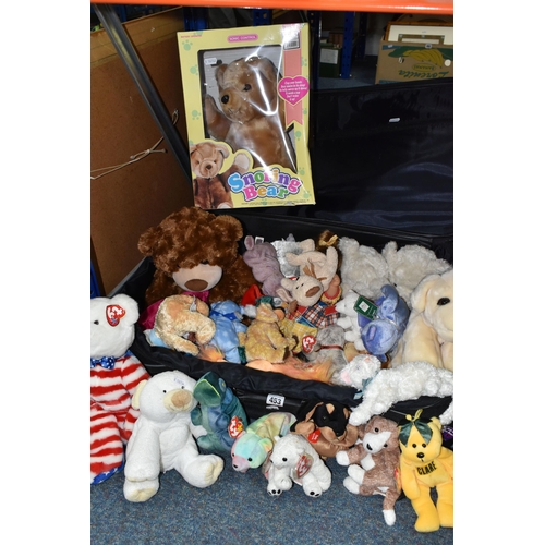 453 - ONE CASE OF PLUSH TOYS INCLUDING TY BEANIE BABIES, RUSS BEARS, KEEL, AND A MAX ZAFF DOLL, ETC, a wid... 