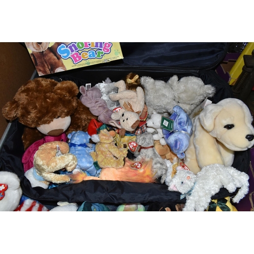 453 - ONE CASE OF PLUSH TOYS INCLUDING TY BEANIE BABIES, RUSS BEARS, KEEL, AND A MAX ZAFF DOLL, ETC, a wid... 