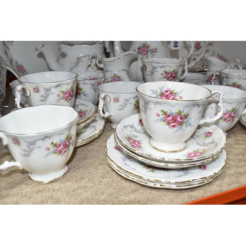 458 - ROYAL ALBERT 'TRANQUILITY' DINNER SET, including six coffee cups and saucers, six tea cups and sauce... 