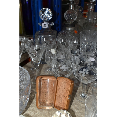 459 - A LARGE COLLECTION OF WORDSLEY AND ROYAL DOULTON CRYSTAL CUT GLASSWARE ETC, including whisky tumbler... 