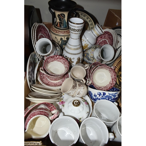 490 - THREE BOXES AND LOOSE CERAMICS, GLASSWARE AND SUNDRIES, to include four Charles and Diana 1981 comme... 