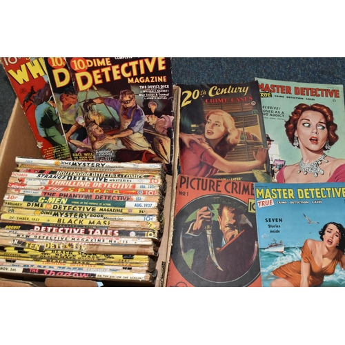 494 - ONE BOX containing over Thirty Vintage Detective / Crime Magazines from the 1930s - 1950s to include... 