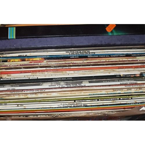 516 - TWO BOXES AND TWO CASES OF LP RECORDS AND CDS ETC, LPs include The Beatles 'Help' mono pressing, Sgt... 