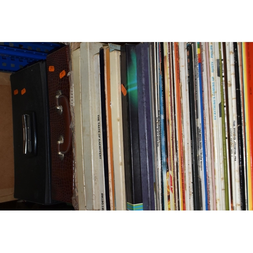 516 - TWO BOXES AND TWO CASES OF LP RECORDS AND CDS ETC, LPs include The Beatles 'Help' mono pressing, Sgt... 