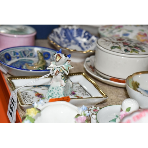 531 - A GROUP OF CERAMICS, to include a small Peggie Foy dragon figure, a Minton Meadow Smooth covered vas... 