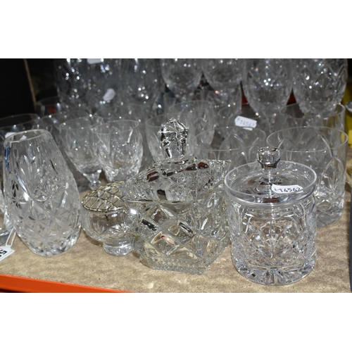 532 - A GROUP OF GLASSWARE, to include a small suite of Tutbury Crystal: six sets of six glasses including... 