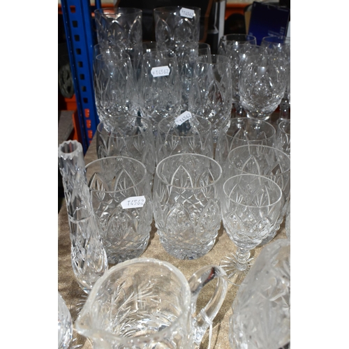 532 - A GROUP OF GLASSWARE, to include a small suite of Tutbury Crystal: six sets of six glasses including... 