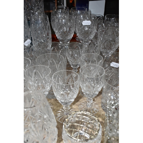 532 - A GROUP OF GLASSWARE, to include a small suite of Tutbury Crystal: six sets of six glasses including... 