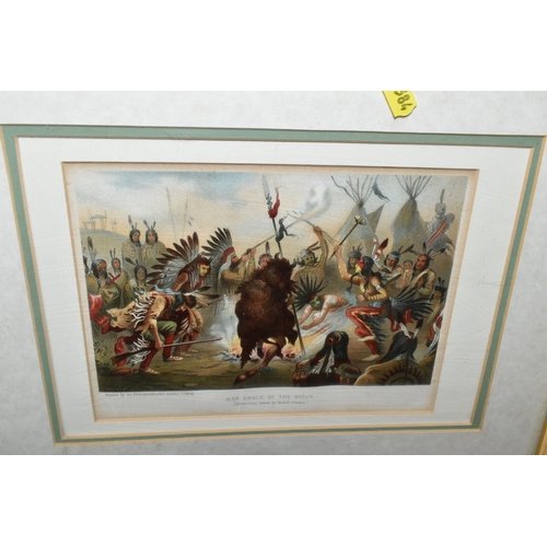 584 - ONE BOX OF BOOKS AND FRAMED PRINTS, a collection featuring Native American History books and framed ... 