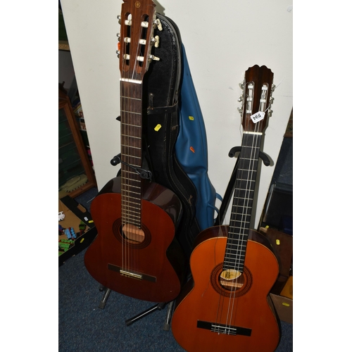 594 - TWO ACOUSTIC GUITARS WITH CASES, comprising a Spanish BM 'Concert Grande' with a soft blue case and ... 