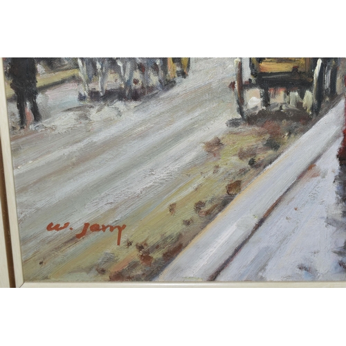 599 - W. JERRY (CONTEMPORARY) 'PORTE SAINT-DENIS, EVENING', a French street scene after Edouard Cortes, si... 