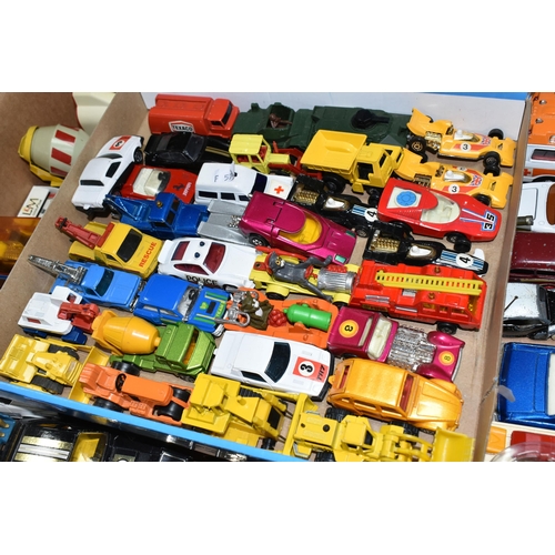 607 - A QUANTITY OF UNBOXED AND ASSORTED PLAYWORN DIECAST VEHICLES, Dinky, Corgi, Matchbox (including earl... 