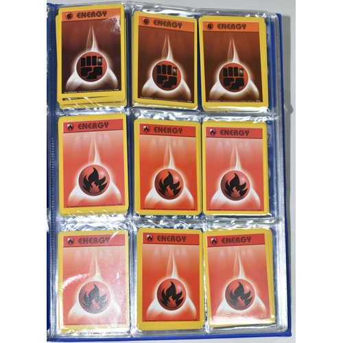 610 - FOLDER OF POKEMON CARDS, includes cards from Base Set, Jungle Set and Fossil set, card condition var... 