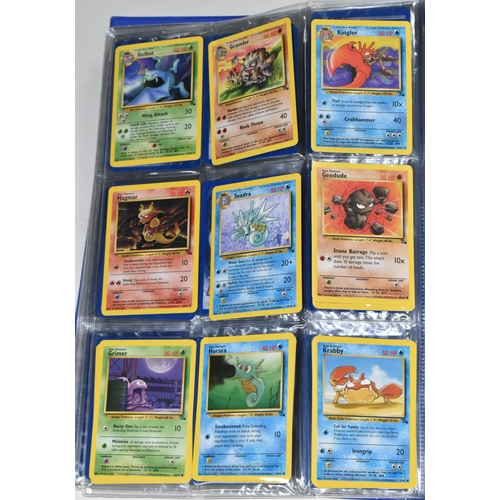 610 - FOLDER OF POKEMON CARDS, includes cards from Base Set, Jungle Set and Fossil set, card condition var... 