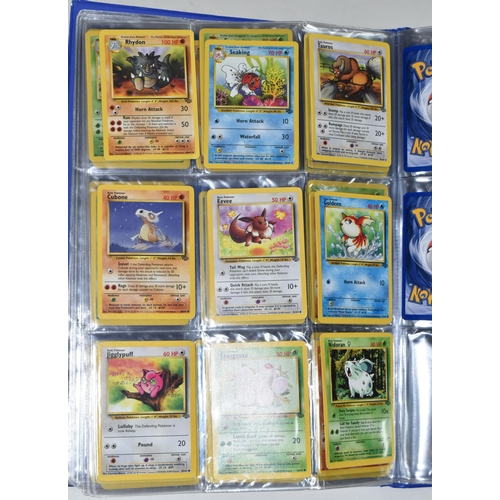 610 - FOLDER OF POKEMON CARDS, includes cards from Base Set, Jungle Set and Fossil set, card condition var... 